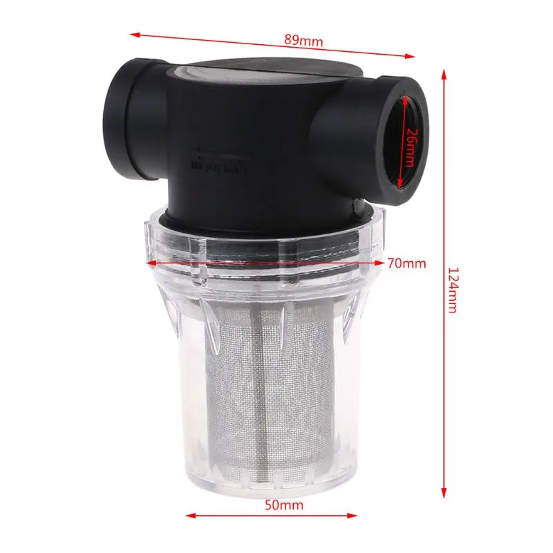 

1PC 3/4" Irrigation High Flow Pipeline Filter Garden Pond Inline Stainless Steel Mesh Strainer Water Pump Filters