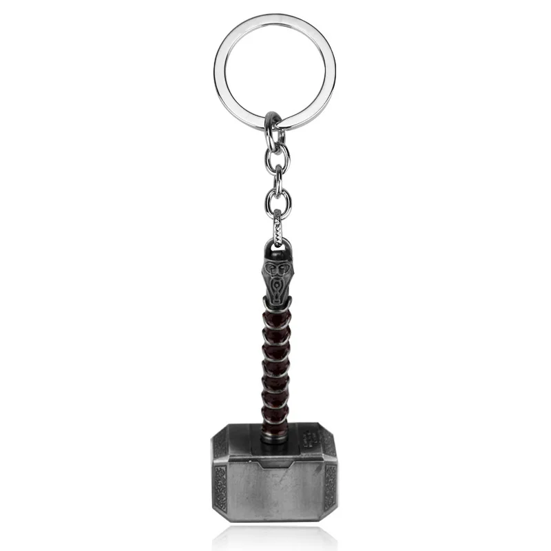 Antique Silver Black Thor Hammer металлические брелки Мстители 4 Темный мир супергерой оружие Железный человек брелок для женщин мешочек для украшений аксессуары - Цвет: Antique Silver Black