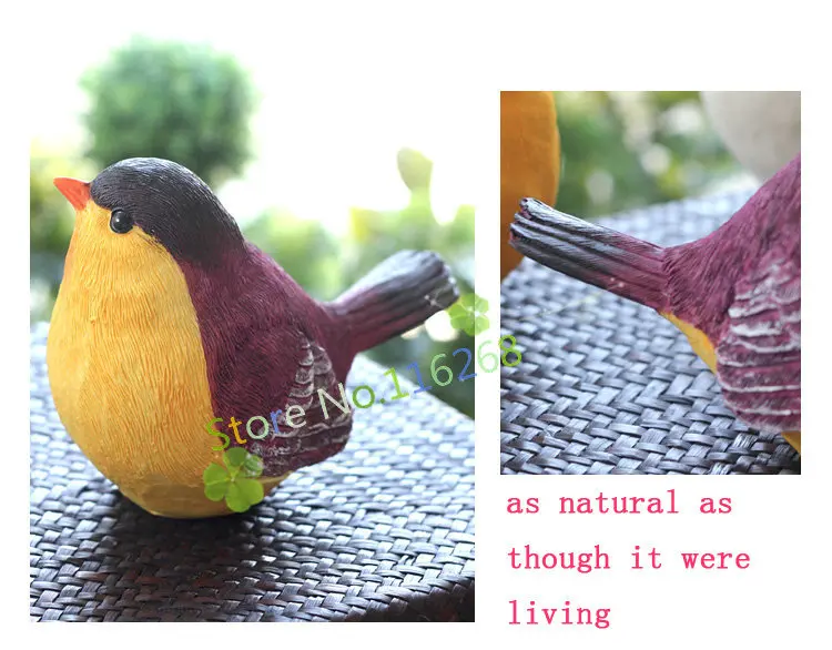1 piece Resin birds Simulation animal Gardening decoration bird modelling Home crafts Marry birthday gift Creative outdoor t4 | Дом и сад