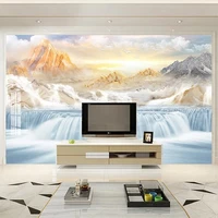 custom 3d photo wallpaper home decor european style marble pattern waterfall landscape sofa tv background wall mural waterproof