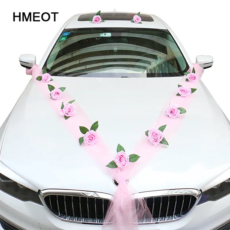Самодельный искусственный цветок белый свадебный автомобиль украшение ручка
