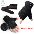 Для мужчин Фитнес плотные тренировочные перчатки без пальцев Нескользящие, дышащие, приятные на запястье Поддержка Бодибилдинг Тяжелая атлетика, спорт ZXH