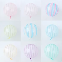 10pcs pvc candy color strip pattern transparent bubbles balloons helium globos birthday wedding party decorations kids toys
