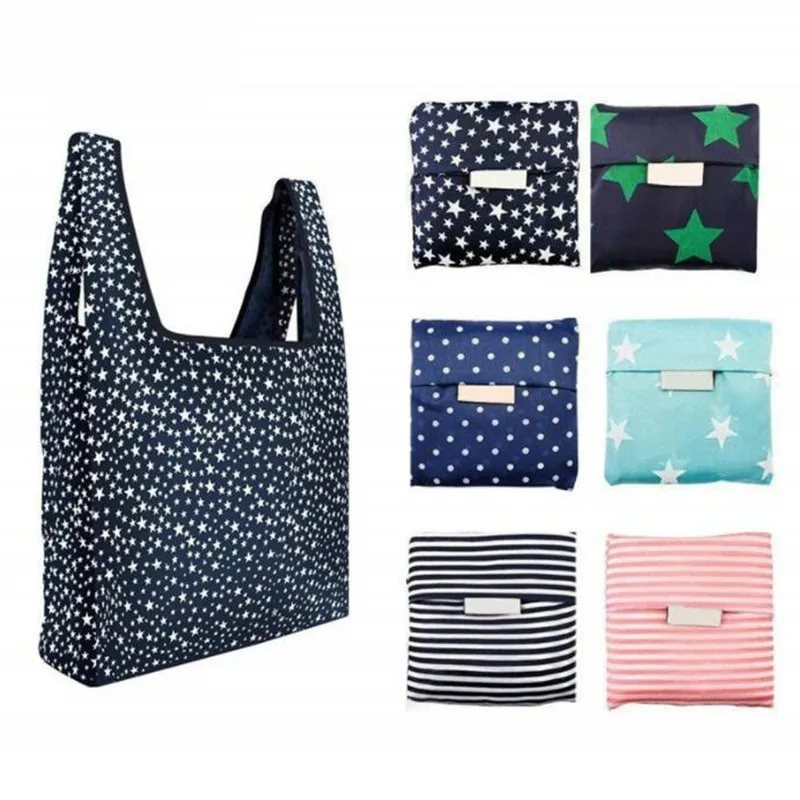 Fashion portable women shopping bag creative printing Oxford cloth folding Ladies bag Kitchen storage bags home accessories images - 6