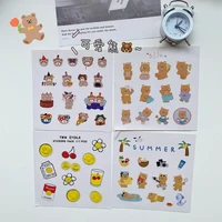 ins cartoon bear expression cute stickers sealing paster mobile phone laptop stationery diy kawaii creative decorative sticker