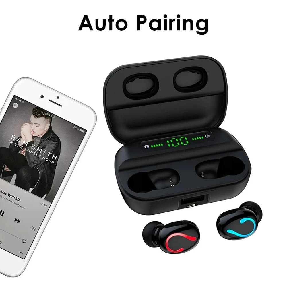 Q82 Bluetooth 5 0 наушники с цифровым дисплеем мини беспроводная стерео игровая