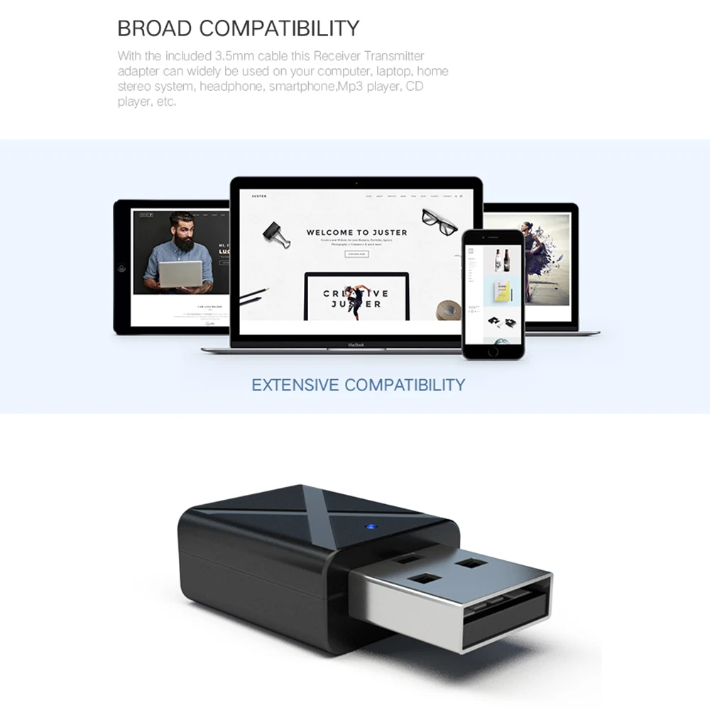 Приемник Bluetooth V5.0 передатчик для автомобиля USB беспроводной аудио музыка стерео