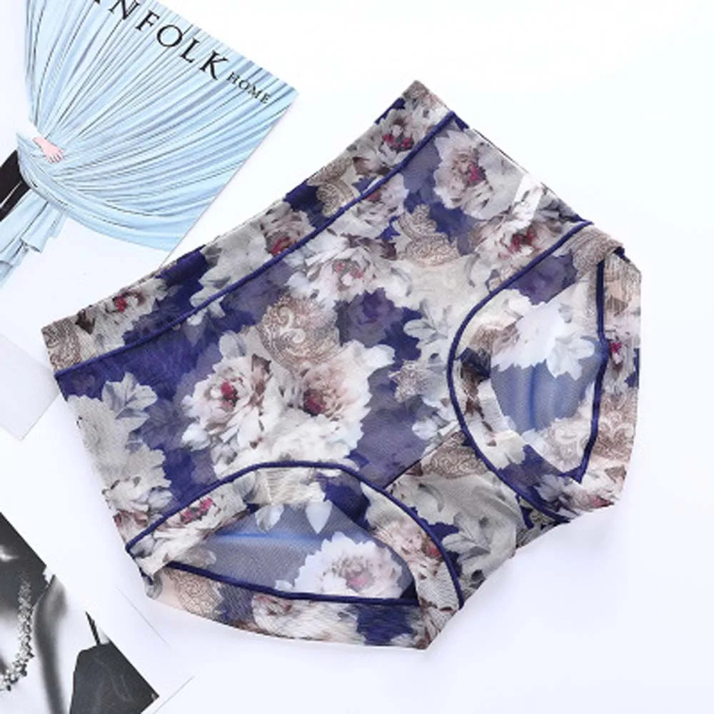 Женские сексуальные бесшовные трусики с цветочным принтом женские удобные