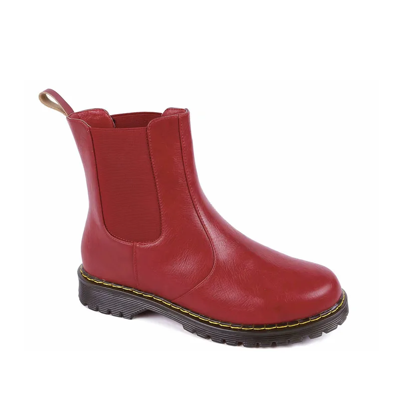 

Maxmuxun Chelsea Boots Autumn and Winter Couple Leather Martin Boots Men and Women Martin Boots British Boots
