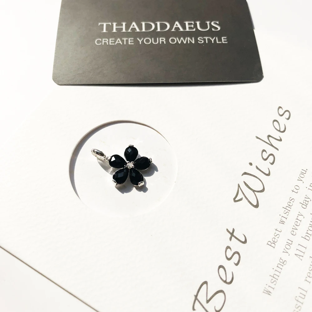 Подвеска с кристаллами и цветами черного цвета модные ювелирные изделия бренда