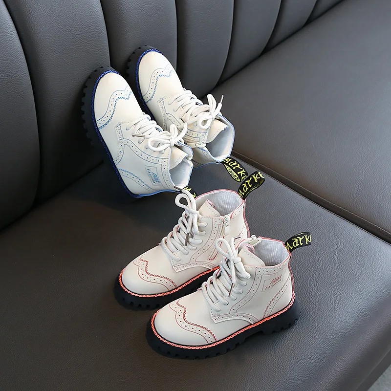 Демисезонные новые детские модные ботинки-мартинсы JUSTSL 2019 Нескользящие ботинки