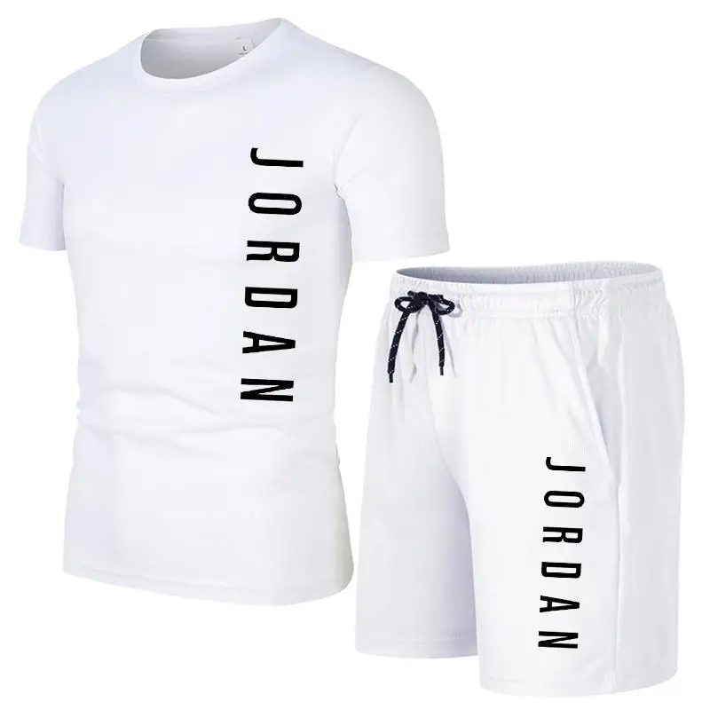 

Men's T-shirt + Beach Shorts Set 2021 Summer Jordan Sportswear Jogging Pants T-shirt Streetwear Harajuku Top T-shirt