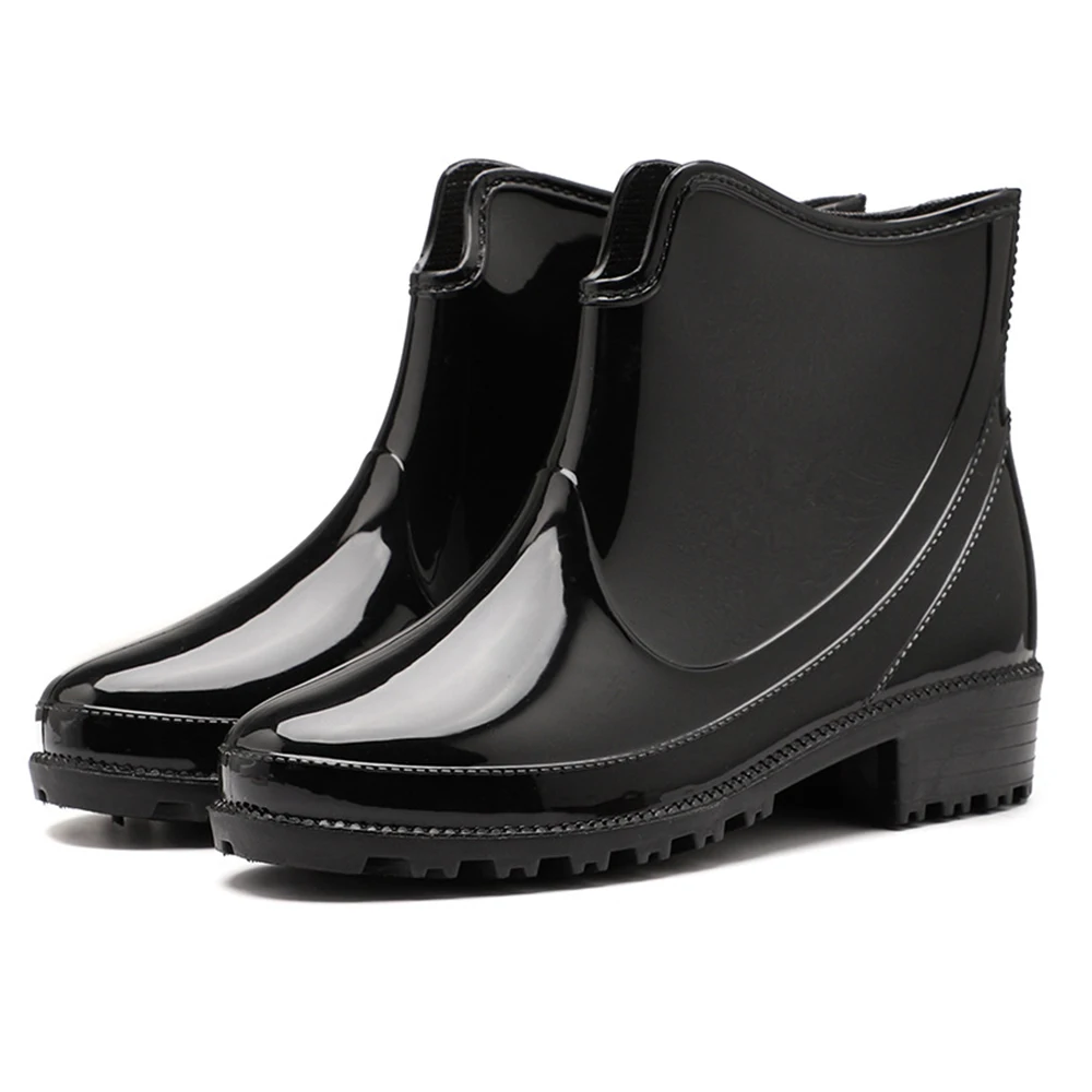 

Модные женские резиновые сапоги средней высоты для взрослых; Удобная обувь больших размеров; Водонепроницаемая обувь; Резиновая нескользя...