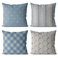 baby blue cute cushion cover linen pillowcover 45x45cm sofa decorative cushions throw pillows home decor pillowcase