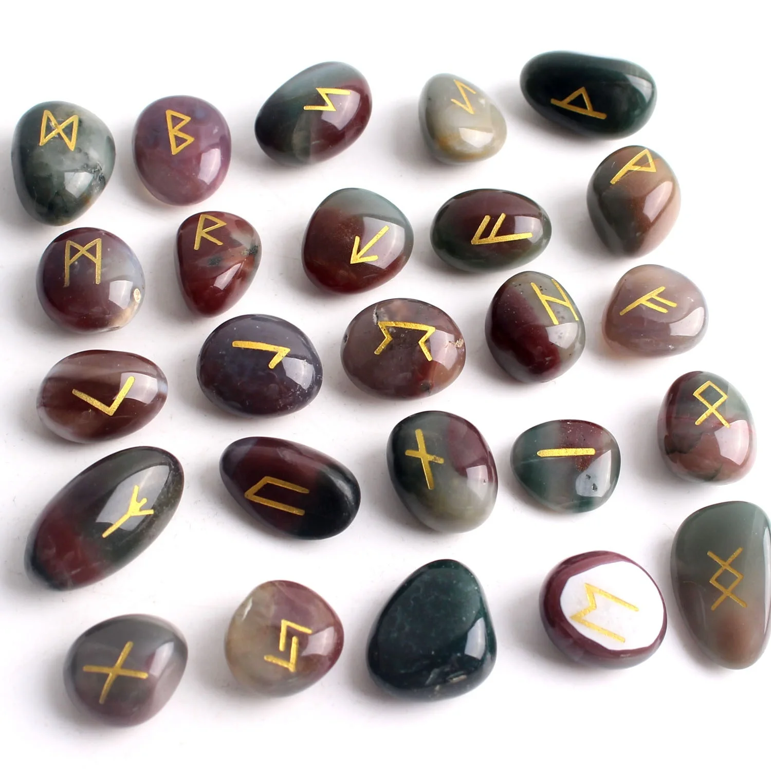 25 шт. натуральный фиолетовый зеленый агат Хрустальные руны гадание гадалка Рейки
