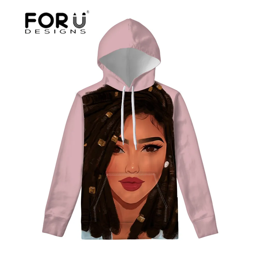 FORUDESIGNS/толстовки женские африканские девушки черные свитшоты поп-арт женские тонкие пуловеры с капюшоном для женщин осенняя толстовка с капюшоном Steetwear - Цвет: YQ3709Z72