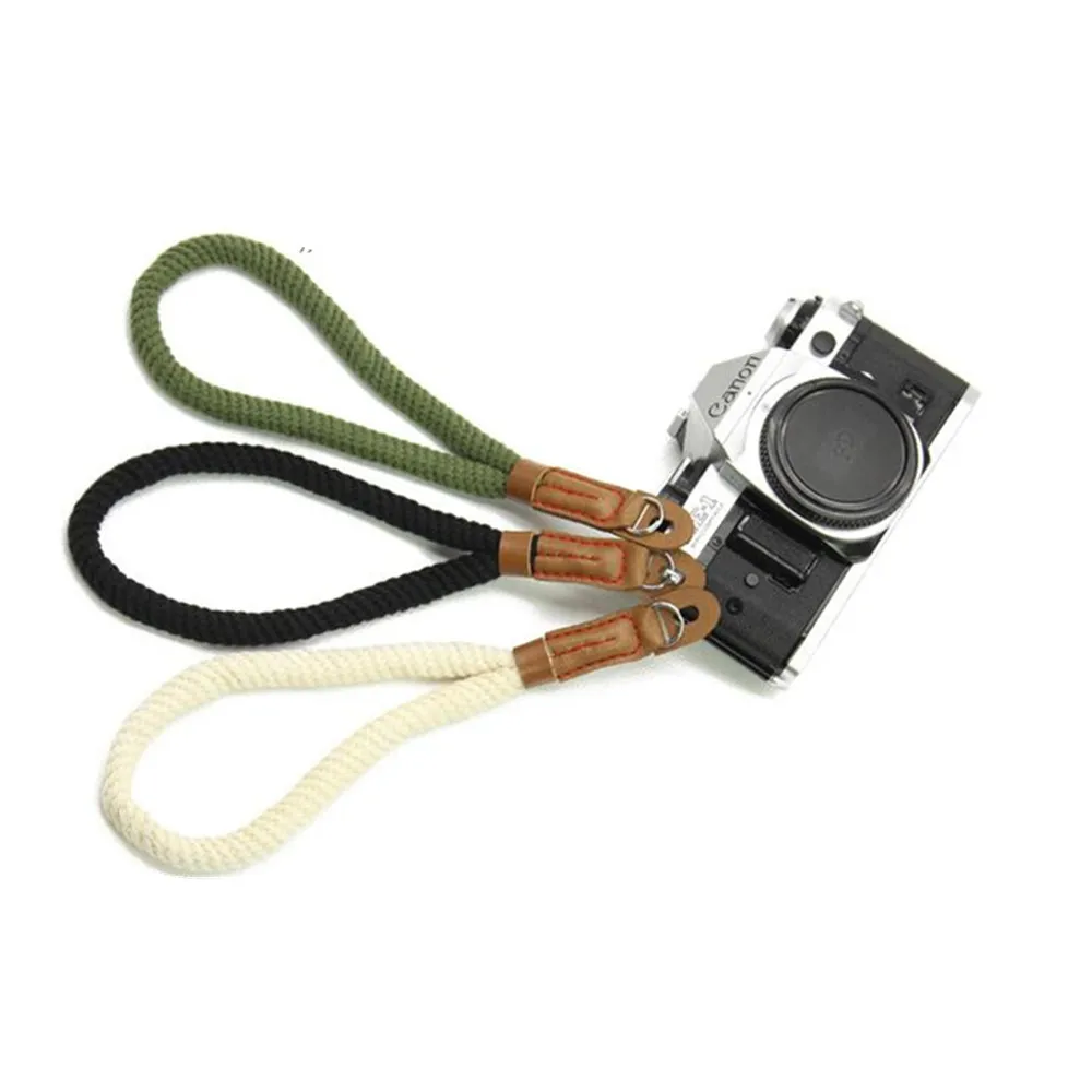 

4 Colors Optional Vintage Soft Cotton Hand Rope Wrist Strap for Leica Canon Nikon Sony SLR Mirrorless Camera With O-Ring Hole