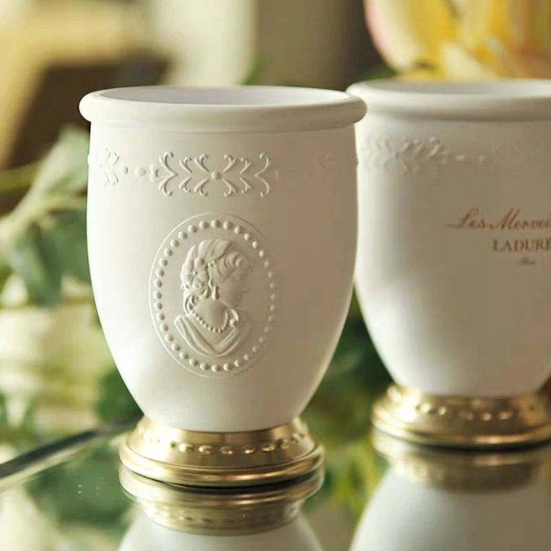 Ретро Макияж Кисти держатель кронштейн тиснением портрет Косметические