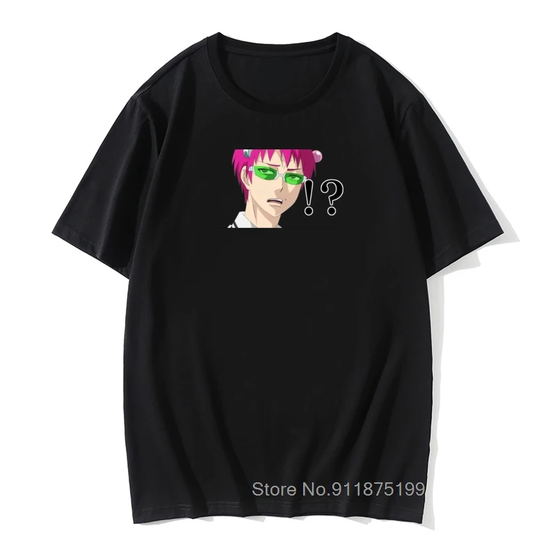 

Saiki's Confused Face The Disastrous Life Of Saiki K T-Shirt Men Cotton T Shirt Anime Tops Kusuo Manga Kaidou Short Sleeve Tees