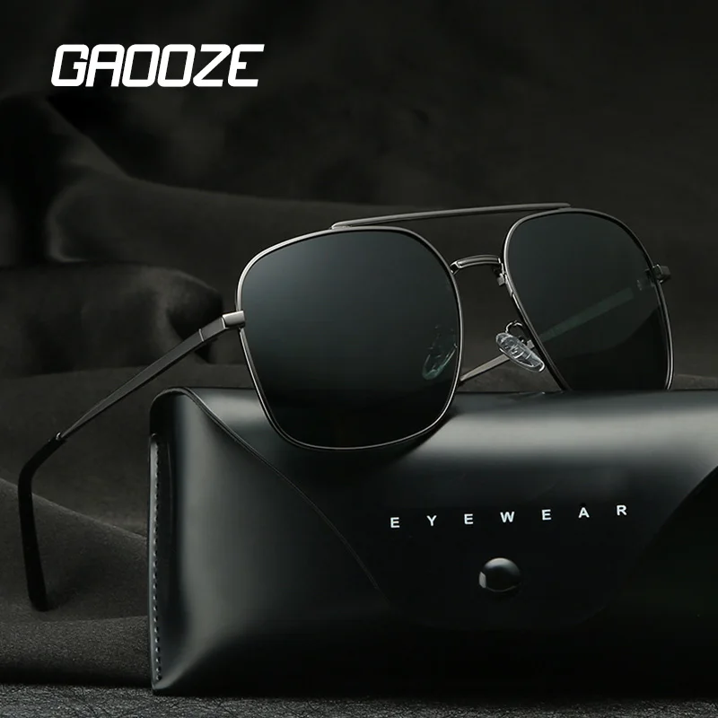 Мужские поляризационные очки GAOOZE квадратные солнцезащитные для вождения