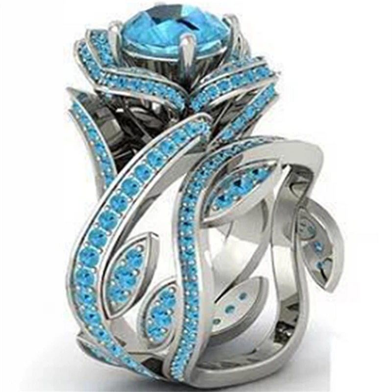 Романтическое циркониевое кольцо с цветком розы для женщин Свадебная вечеринка