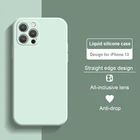 Жидкий силиконовый чехол для iPhone 13 12 Pro Max 13 Mini SE 2020 12Mini, Мягкий противоударный защитный противоударный чехол из ТПУ с прямыми краями