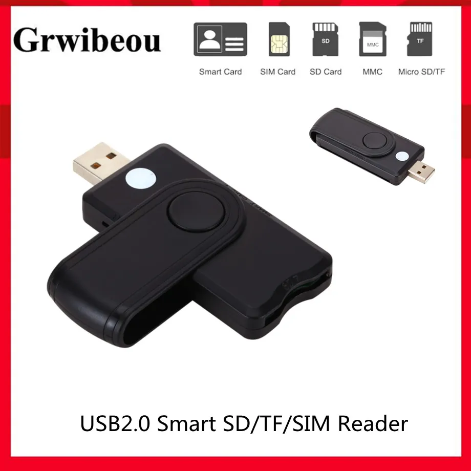

portable reader USB2.0 tax declaration IC smart card reader SD/TF/SIM card multi-function external card reader connector adapter