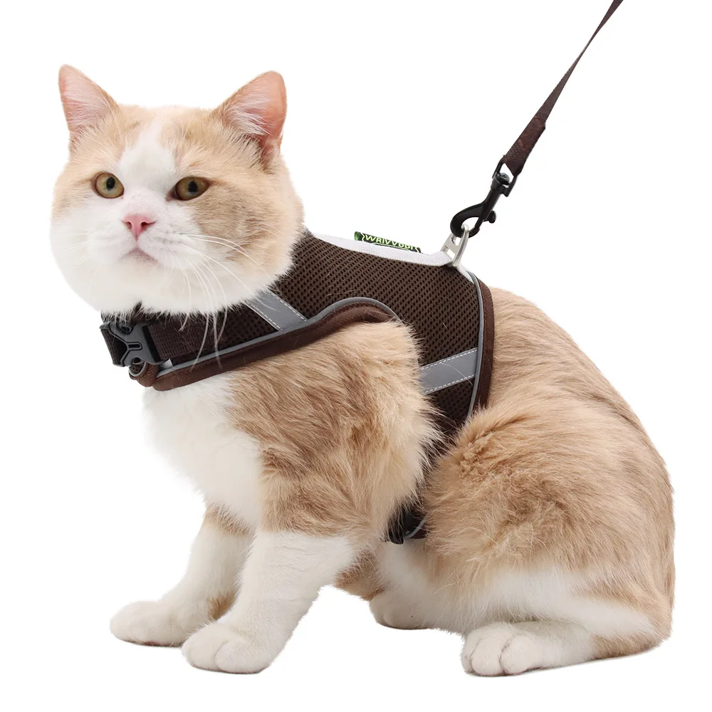 

XS-L Dog Cat Harness Reflective Breathable Adjustable Pet Harness For Small Medium Large Dog Harness Vest Pet Dog Accessories