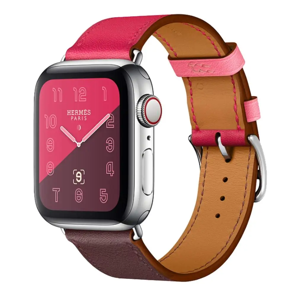 

Serilabee band for Apple Watch Series 5 4/3/2/1 42mm 38mm 40MM 44mm BraceletStrap For iwatch Band leather loop Accessories