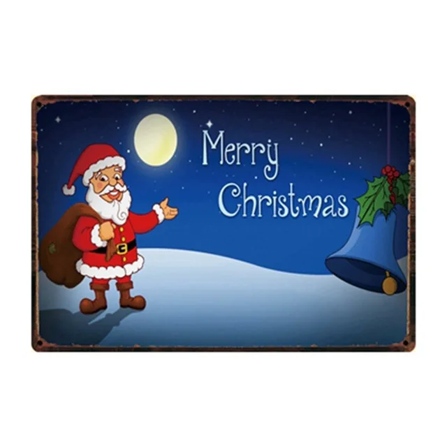 Счастливого Рождества/нового года шикарный металлический знак жестяной постер