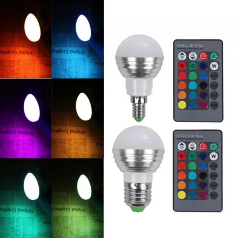 5 Вт E14 светодиодный RGB 16 Цвет изменения Точечный светильник лампочка лампа + ИК