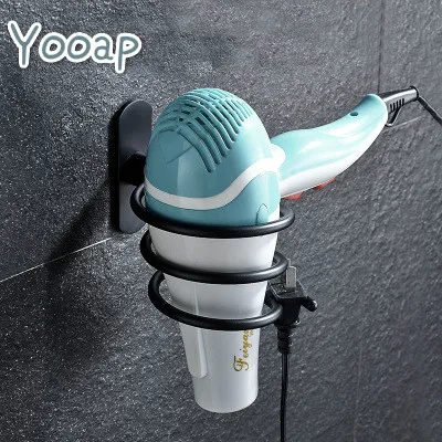 

Wall-mounted Hair Dryer Holder Hairdressing Blower Bracket Hanging bathroom Shelf Storage Rack Holder Hanger Accessories Shelves