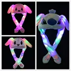 Забавная шапка для мужчин и женщин, детская шапка с подсветкой, милая плюшевая шапка с кроличьими ушками, Детская блестящая зимняя теплая Праздничная шапка, бесплатная доставка