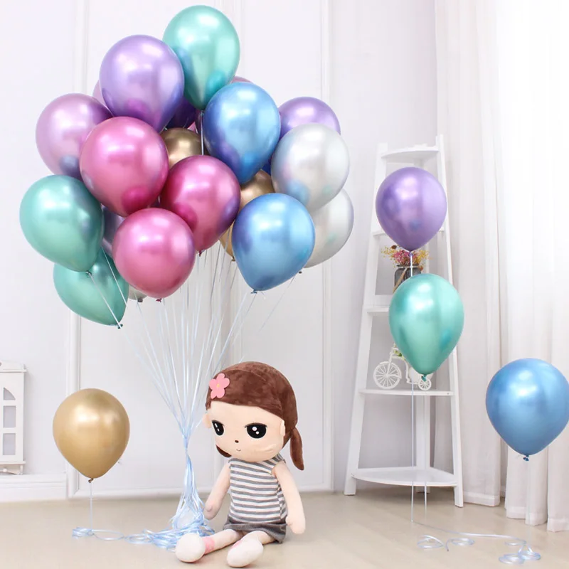 Глянцевые металлические латексные воздушные шары 12 дюймов|Воздушные и