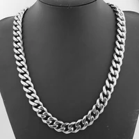19mm menswomens heavy stainless steel necklace curb cuban link chain necklaces punk chains jewelry 7 40inch