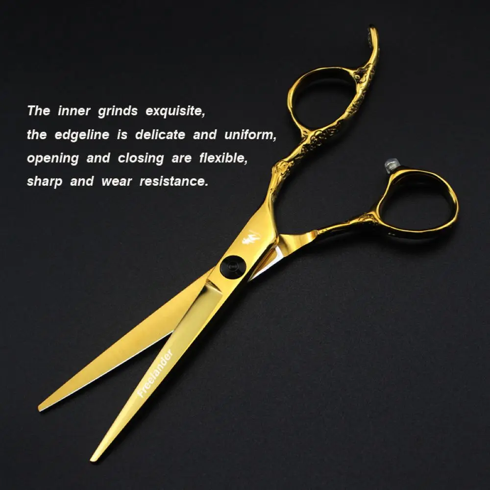 Freelander 6 дюймов золото Япония раковина винт ножницы для волос Профессиональные