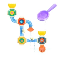baby building bath pipes toy set diy water spray shower game stacking cups for children swimming bathroom bathing kids toys