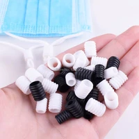 100pcslot adjustment elastic cord stopper black white buckle beads silica gel bottons for mask rope lock diy strap cord end