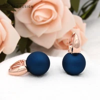 sz design america fashion imitation big round pearl dangle earrings 585 rose gold white gold eardrop for women wedding jewelry