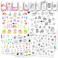 48 sheets nail stickers mixed designs water transfer nail art sticker watermark decals diy decoration for beauty manicure tools