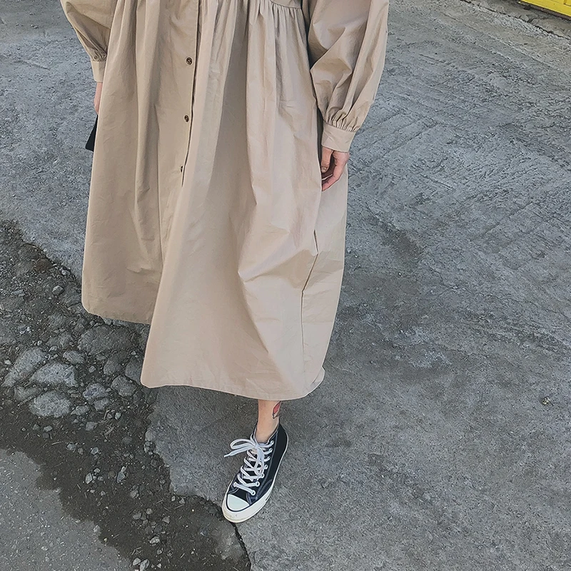 CHICEVER/осеннее Модное Новое свободное платье больших размеров женское с