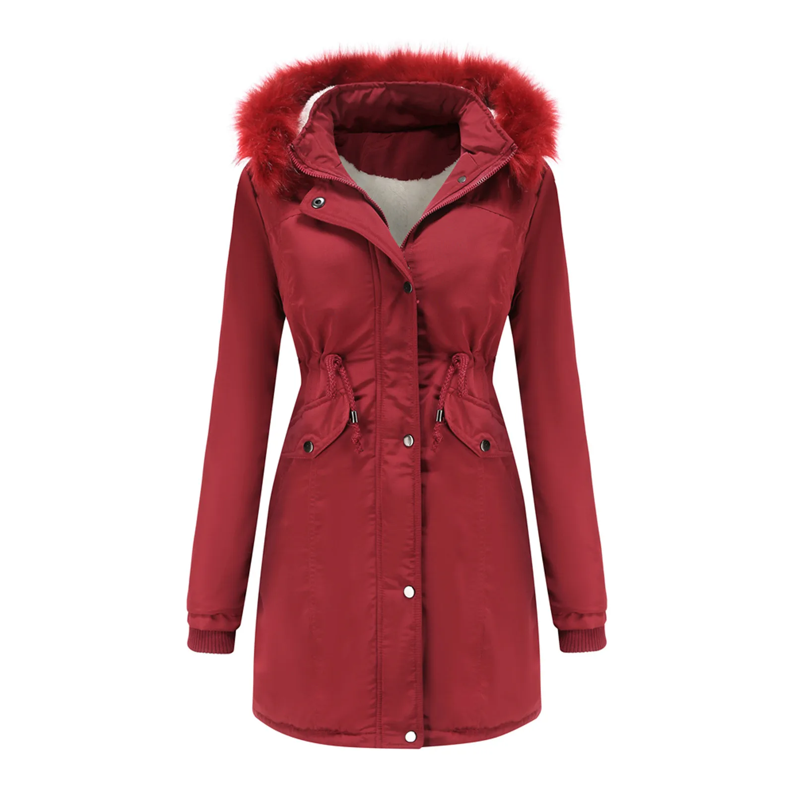 

Autumn Winter Women's Warm Coat Jacket Outwear Fur Lined Trench Winter Hooded Thick Harajuku Overcoat Куртка Зимняя Женская