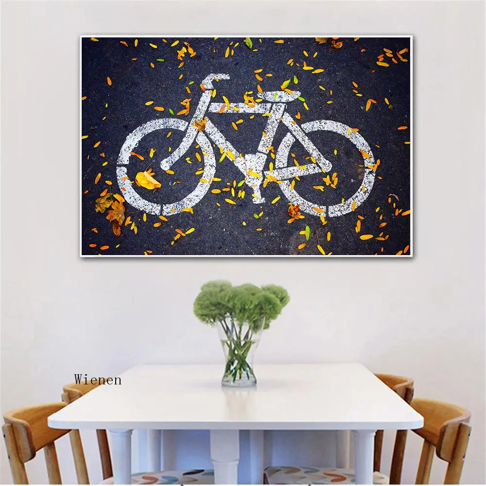 

Canvas Poster Bicycle Flower Christmas Santa Silhouette Tulips Print Wall Art Pictures for Living Room Bedroom Kitchen Decor