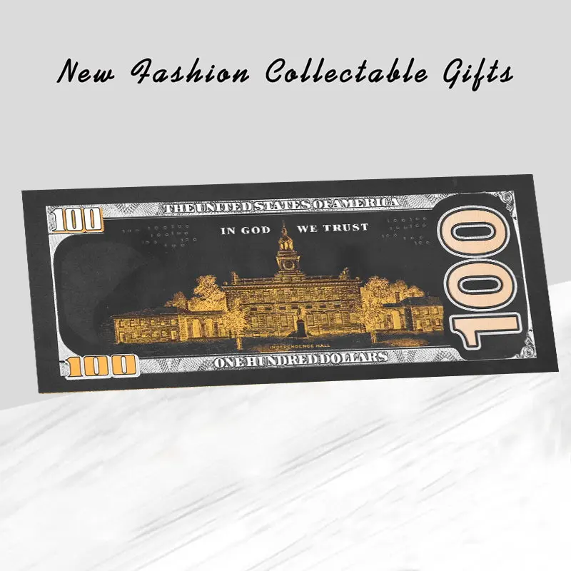 Античная черная Золотая фольга $100 памятные купюры на американские доллары