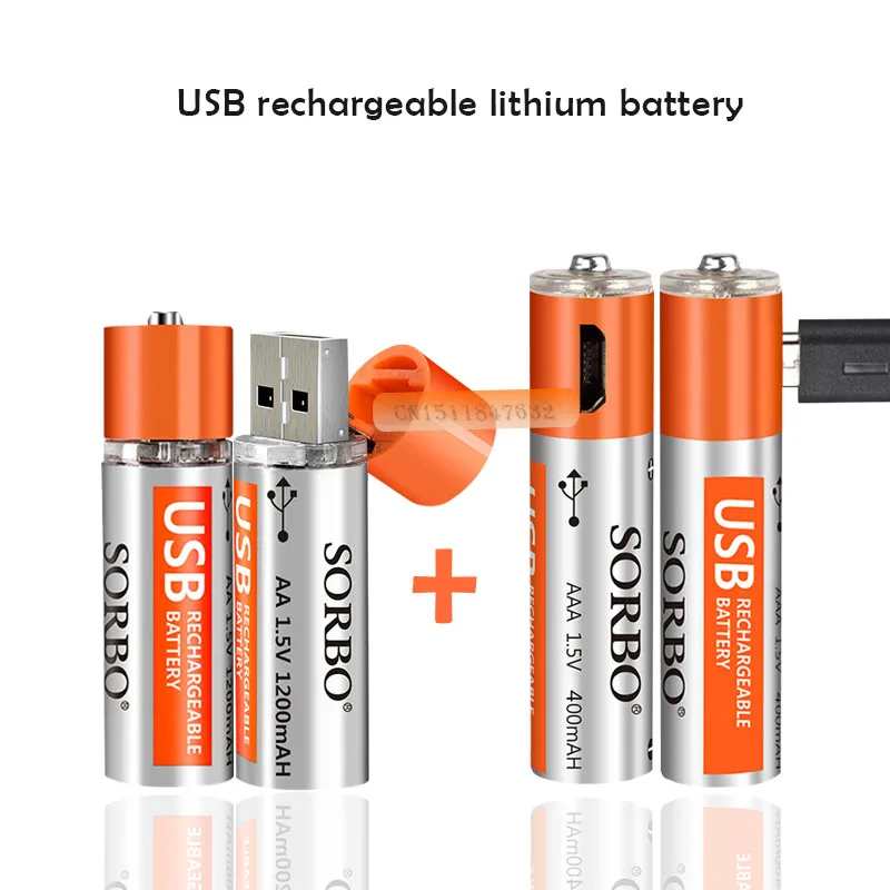 2 шт. AA AAA SORBO USB перезаряжаемая батарея| |
