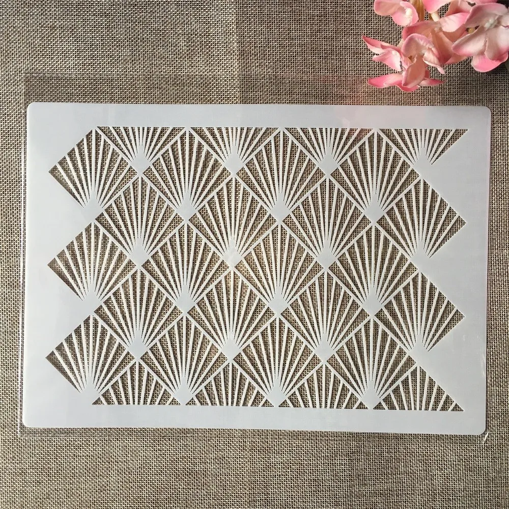

A4 29cm Grass Geometry DIY Layering Stencils Wall Painting Scrapbook Coloring Embossing Album Decorative Template