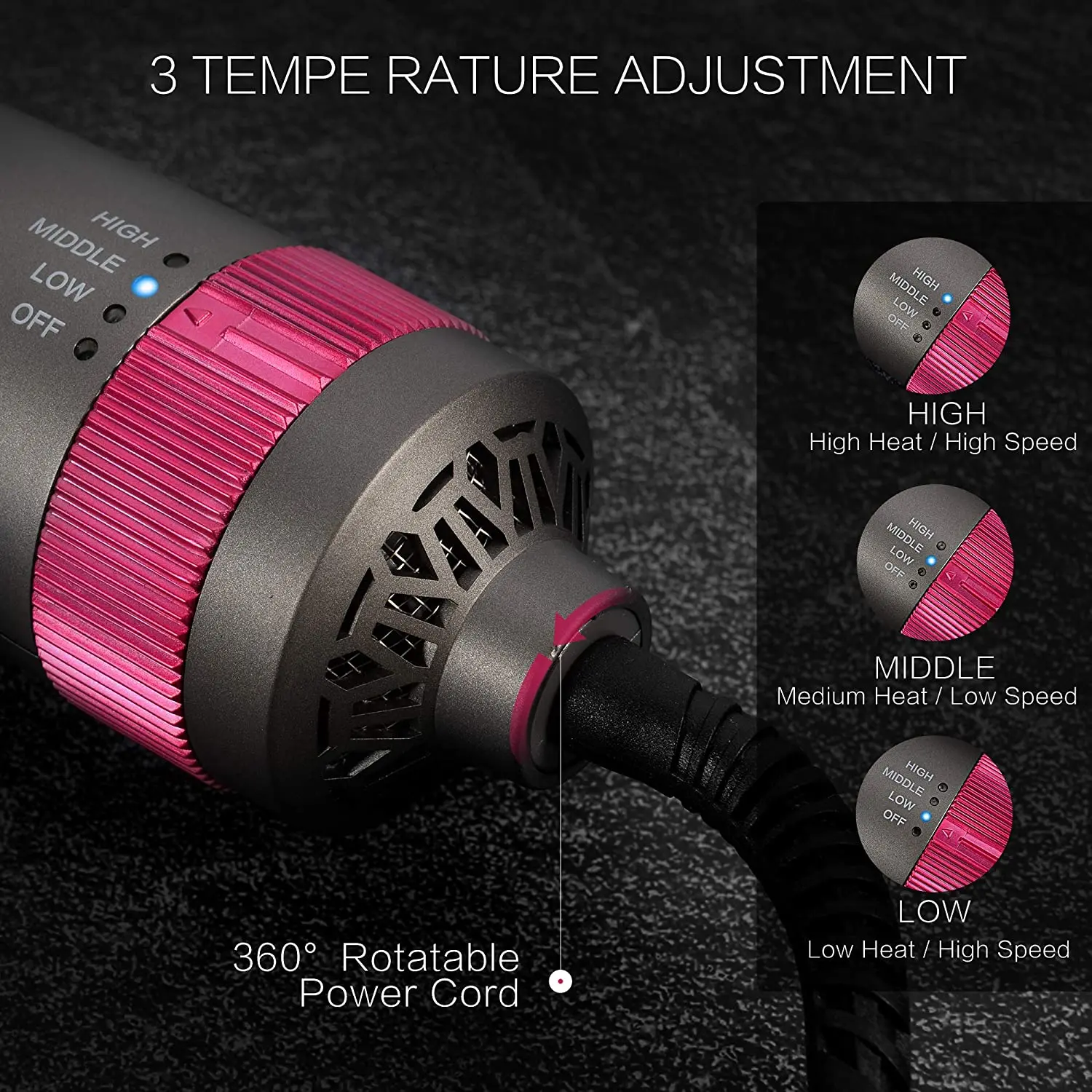 Многофункциональный фен и расческа для придания объема |