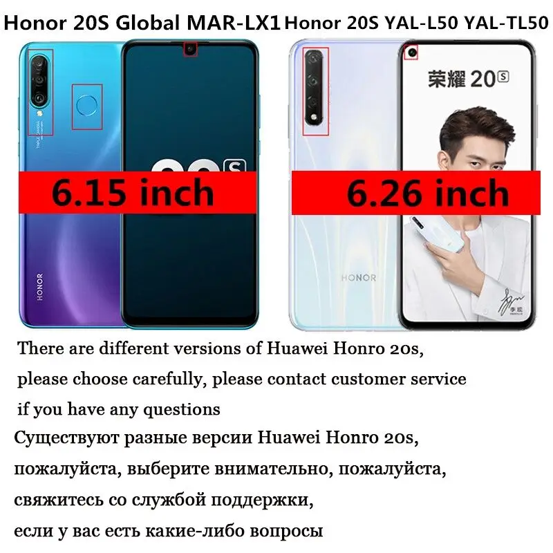 

2 In 1 Camera Len Tempered Glass for Huawei Honor 20S Glass Screen Protector On Honor 20 Lite RU Safety Protective Film 6.15inch