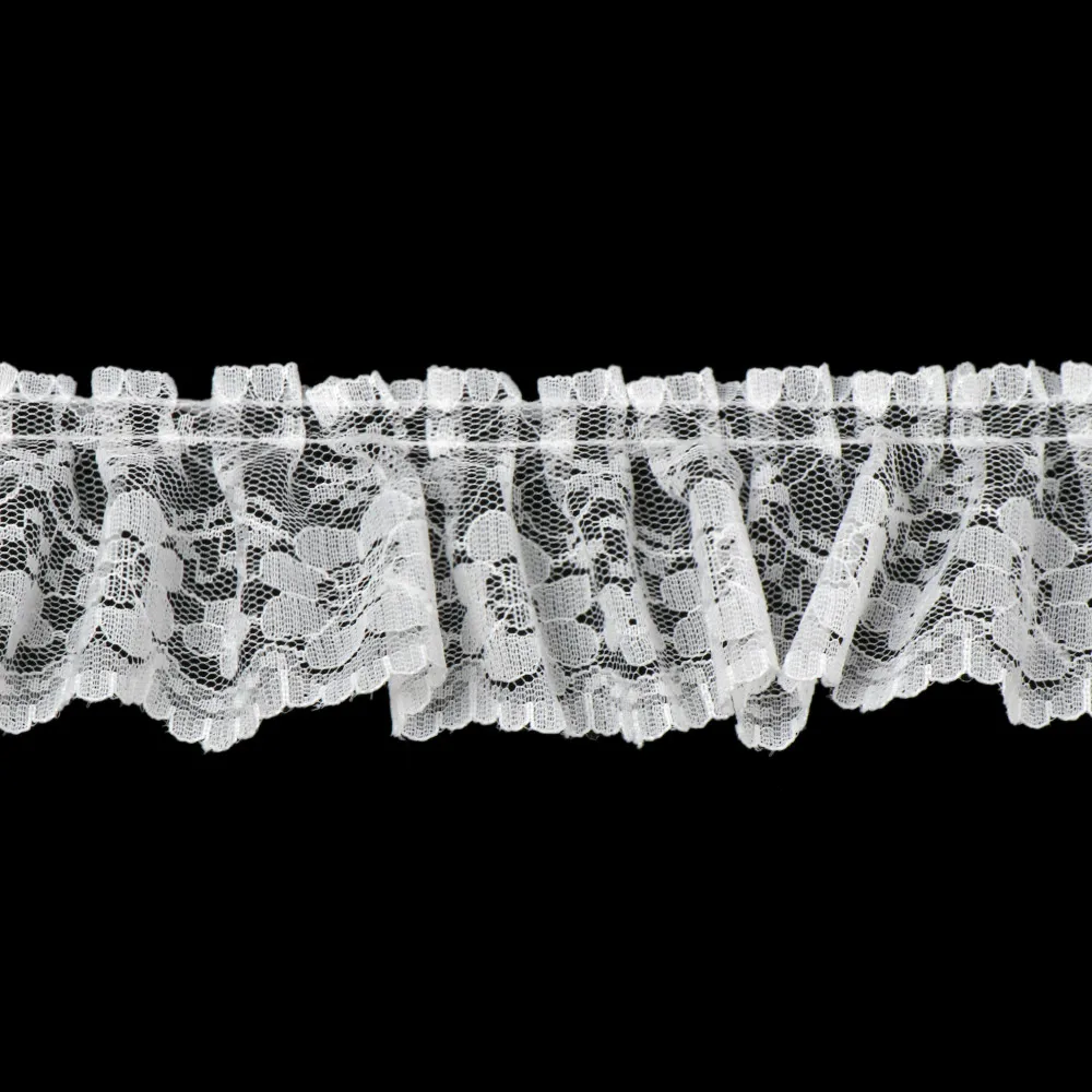 Двухслойная плиссированная сетчатая кружевная ткань 3D длиной 1 м оборки отделка