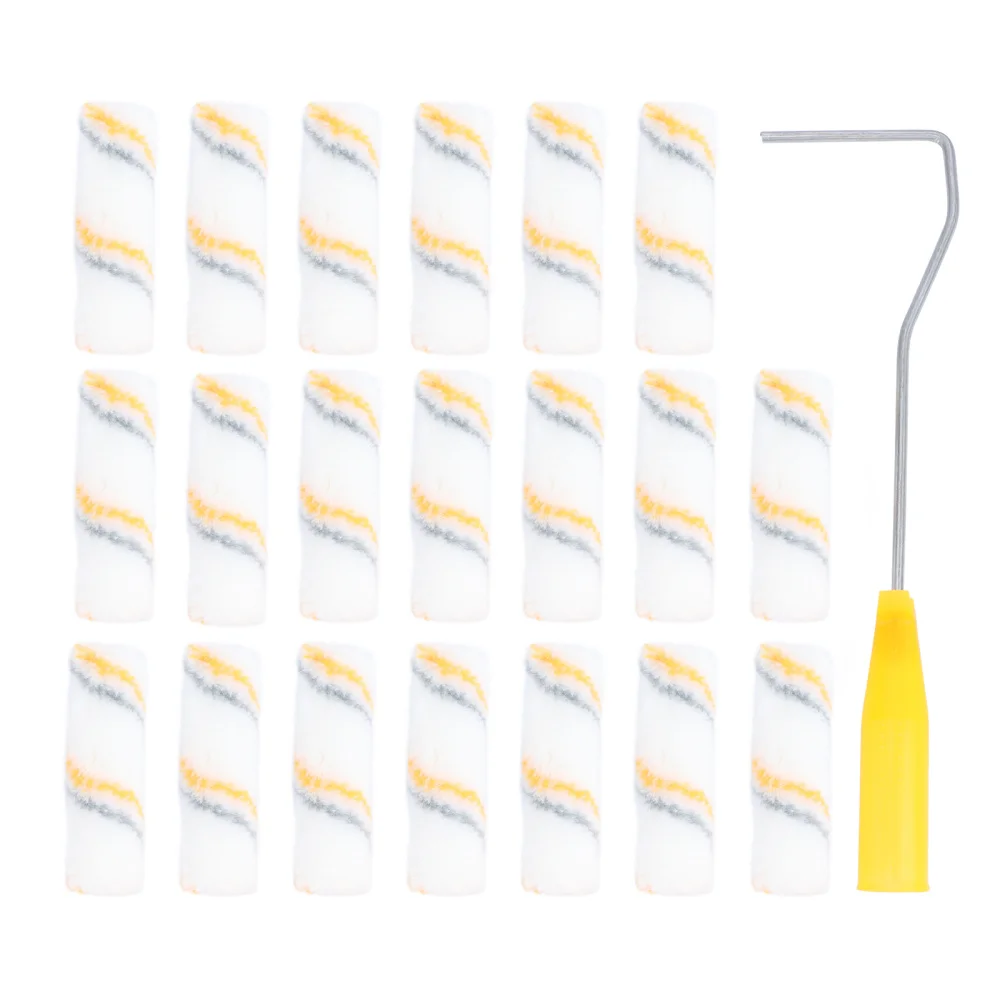 

1 Set of 21PCS Little Finger Paint Rollers Mini Roller Brush Hot Melt Roller Brush Coating Decorators Brush Wall Painting Tools